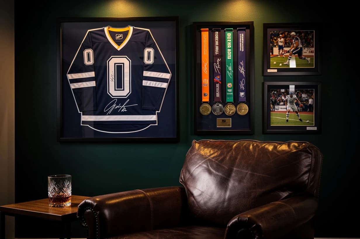 rámování dresů a sportovních memorabilií