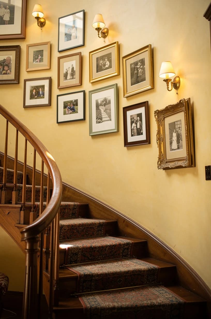 Schodiště — vzestupná gallery s 12 rámy různých stylů
